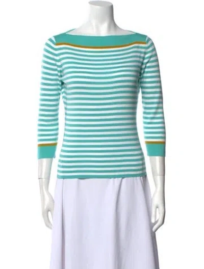 Pre-owned Loro Piana Striped Bateau Neckline Top In Multi