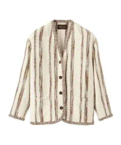 Loro Piana Striped Casual Jacket In Neutral