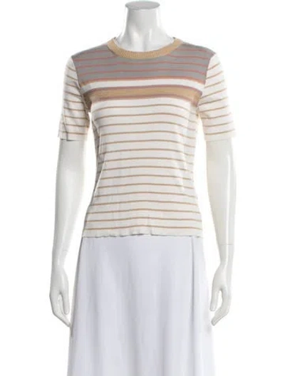 Pre-owned Loro Piana Striped Crew Neck T-shirt In Neutrals