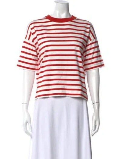 Pre-owned Loro Piana Striped Crew Neck T-shirt In Red