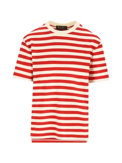 Loro Piana Striped Crew-neck T-shirt In Red