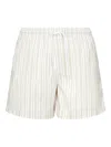 Loro Piana Striped Drawstring Shorts In Neutral