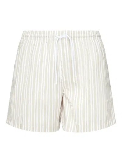 Loro Piana Striped Drawstring Shorts In Neutral