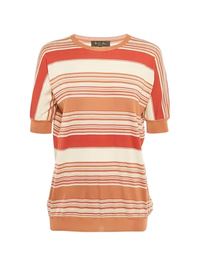 Pre-owned Loro Piana Striped Knitted Top In Neutral