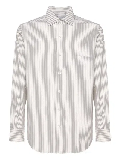 Loro Piana Striped Long-sleeve Shirt In White