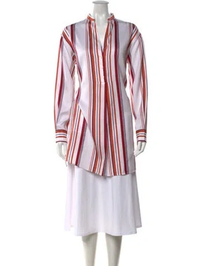 Pre-owned Loro Piana Striped Mini Dress In White