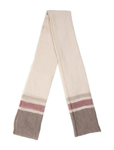 Pre-owned Loro Piana Striped Scarf In Neutrals