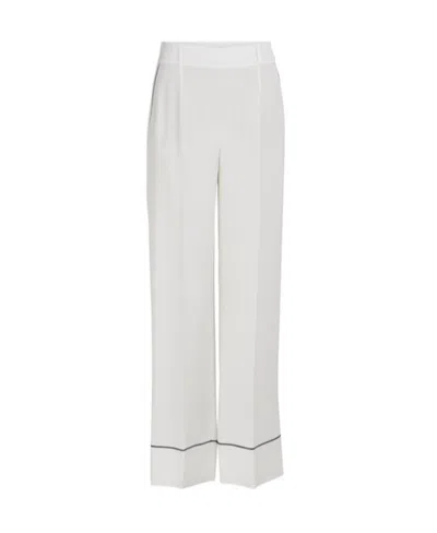 Loro Piana Striped Straight Casual Pants In White