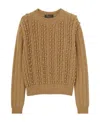 Loro Piana Stud Knitted Crewneck Jumper In Brown