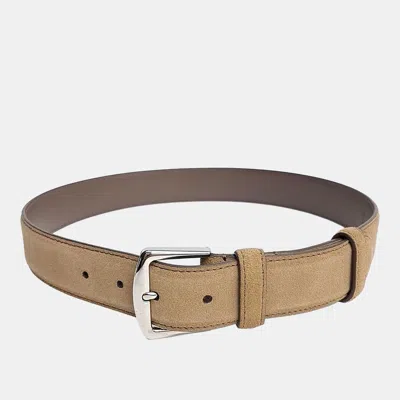 Pre-owned Loro Piana Suede Belt In Beige