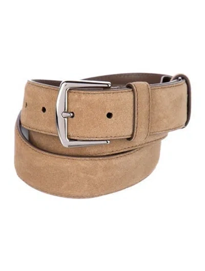 Pre-owned Loro Piana Suede Belt In Brown