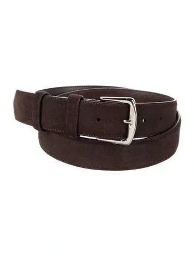 Pre-owned Loro Piana Suede Belt In Brown