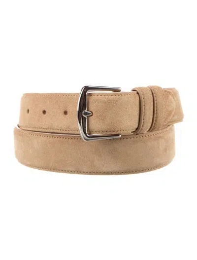 Pre-owned Loro Piana Suede Belt In Neutral