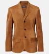 Loro Piana Suede Blazer In Brown