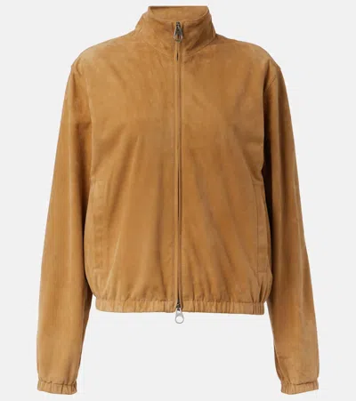 Loro Piana Suede Blouson In Caramel Toffee