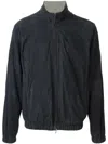 Loro Piana Suede Bomber Jacket In Blue