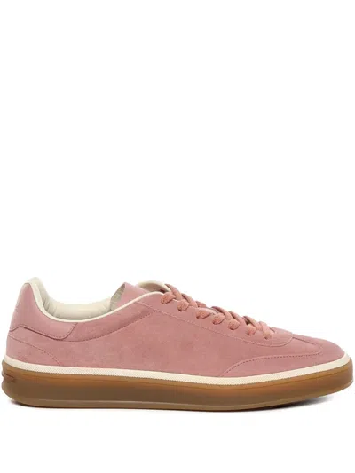 Loro Piana Suede Calf Leather Sneakers In Pink