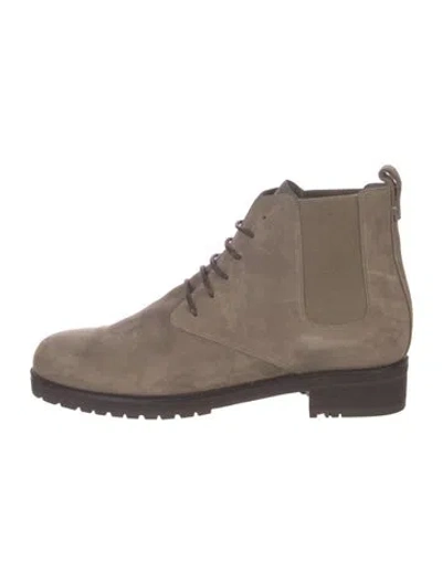Pre-owned Loro Piana Suede Combat Boots In Brown