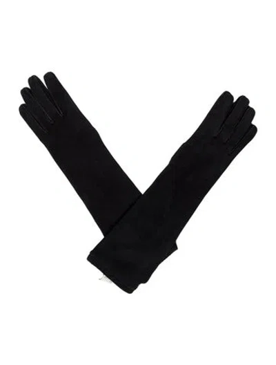 Pre-owned Loro Piana Suede Gloves In Blue