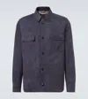 Loro Piana Suede Jacket In Blue