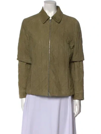Pre-owned Loro Piana Suede Jacket In Green