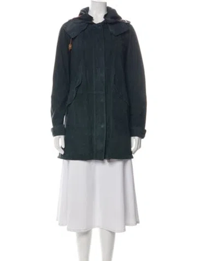 Pre-owned Loro Piana Suede Jacket In Green