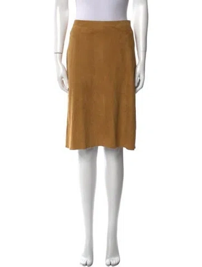 Pre-owned Loro Piana Suede Knee-length Skirt In Neutral