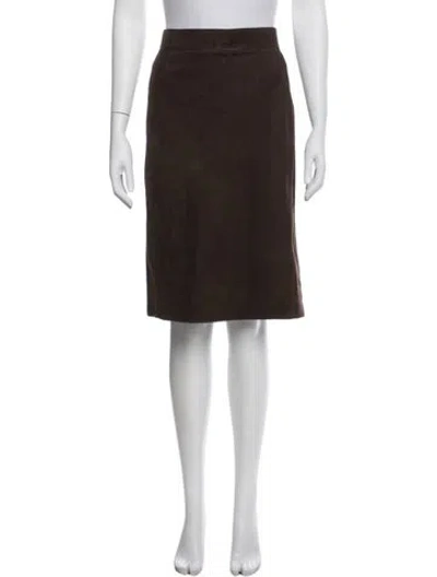 Pre-owned Loro Piana Suede Knee-length Skirt W/ Tags In Blue