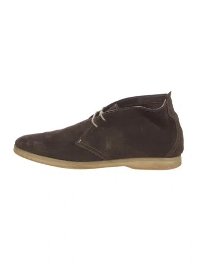 Pre-owned Loro Piana Suede Lace-up Boots In Brown