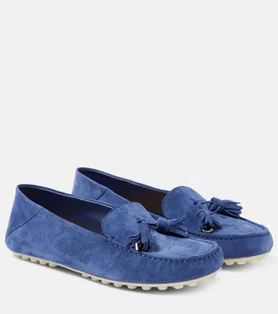 Loro Piana Suede Loafers In Blue