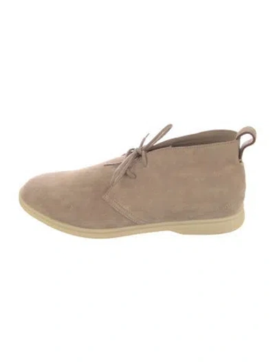 Pre-owned Loro Piana Suede Loafers In Neutral
