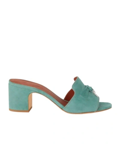 Loro Piana Suede Open-toed High-heeled Sandals In Multicolor
