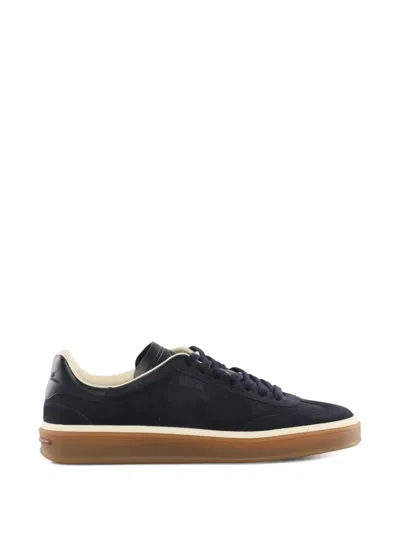 Loro Piana Suede Panel Sneakers In Blue