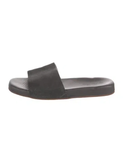 Pre-owned Loro Piana Suede Slides In Gray