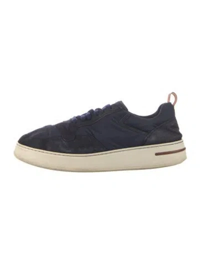 Pre-owned Loro Piana Suede Sneakers In Blue