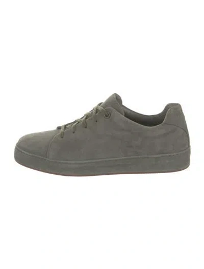 Pre-owned Loro Piana Suede Sneakers In Green