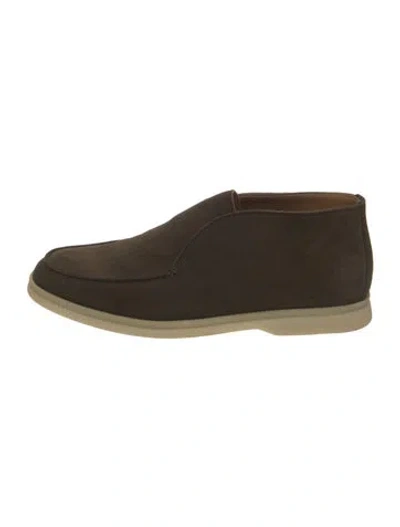 Pre-owned Loro Piana Suede Sneakers In Green