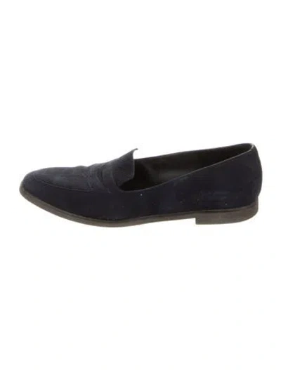 Pre-owned Loro Piana Suede Tassel Accents Loafers In Blue