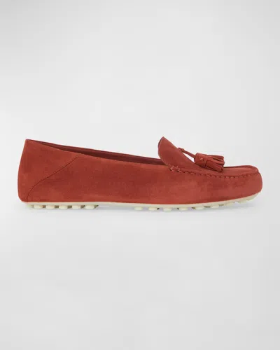 LORO PIANA SUEDE TASSEL MOCCASIN LOAFERS