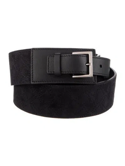 Pre-owned Loro Piana Suede Waist Belt In Blue