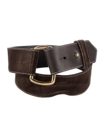 Pre-owned Loro Piana Suede Waist Belt In Brown