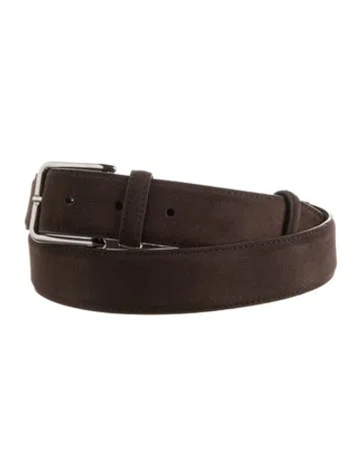 Pre-owned Loro Piana Suede Waist Belt In Brown