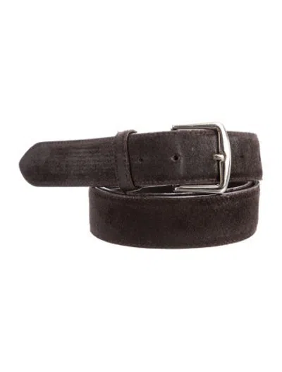 Pre-owned Loro Piana Suede Waist Belt In Brown