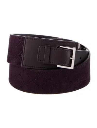 Pre-owned Loro Piana Suede Waist Belt In Purple