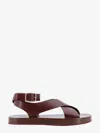 Loro Piana Criss-cross Leather Sandals In Brown
