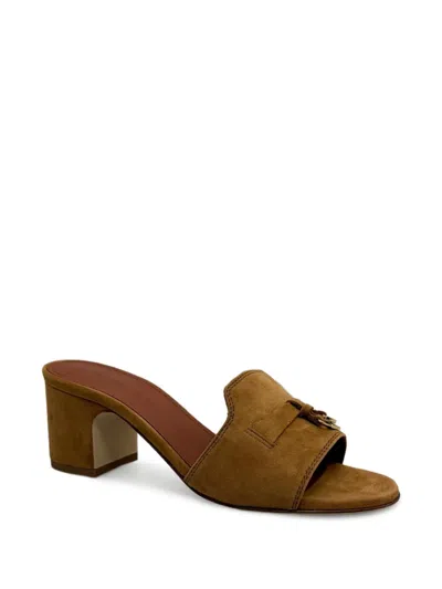 Loro Piana Summer Charms Heeled Sandals In Brown