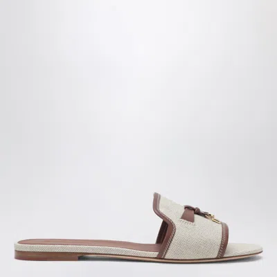 Loro Piana Summer Charms Sandals In Cotton And Linen