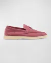 Loro Piana Summer Charms Walk Suede Loafers In Wild Mauve
