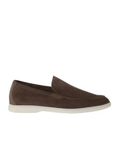 Loro Piana Summer Walk Mokasin Shoes In Warm Gray