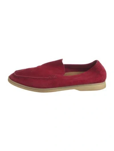 Pre-owned Loro Piana Summer Walk Suede Espadrilles In Red